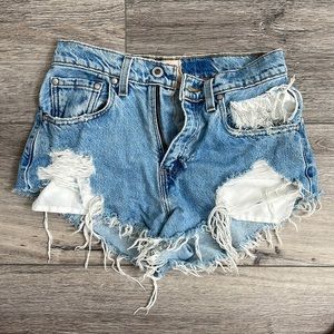 Vintage Levi denim distressed shorts